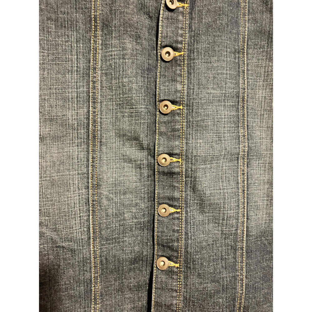 Apt 9 Denim Skirt Womens 10 Blue Button Front Y2K Stretch Pencil Knee Length - Picture 2 of 7